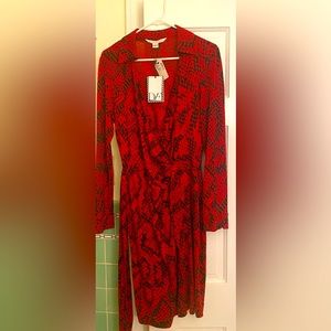 Diane von Furstenberg Red Python print Dress